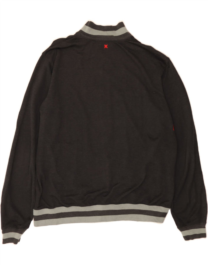 HURLEY Mens Graphic Tracksuit Top Jacket XL Grey Polyester Vintage Hurley and Second-Hand Hurley from Messina Hembry 