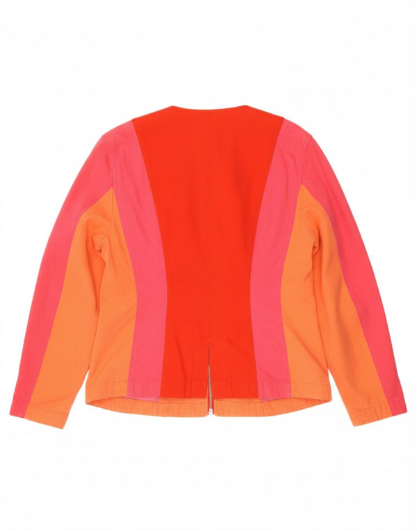 BETTY BARCLAY Womens Blazer Jacket UK 14 Large Red Colourblock Cotton