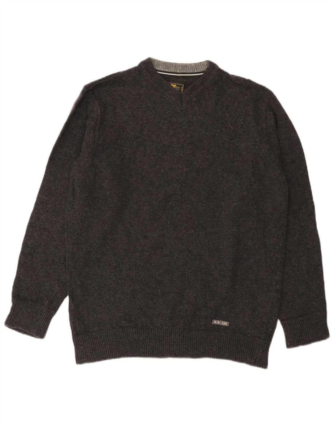 Maglione Lee da uomo con scollo a V in lana grigio medio