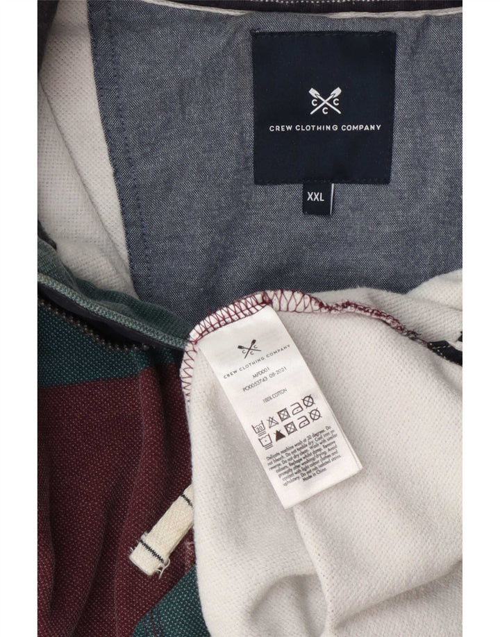 Crew Clothing Felpa con collo con zip da uomo Maglione 2XL a righe multicolore
