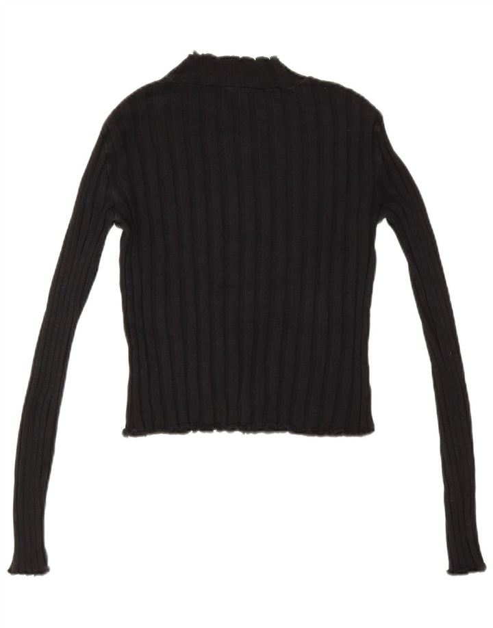 Maglione corto con collo alto da donna Zara UK 12 medio nero