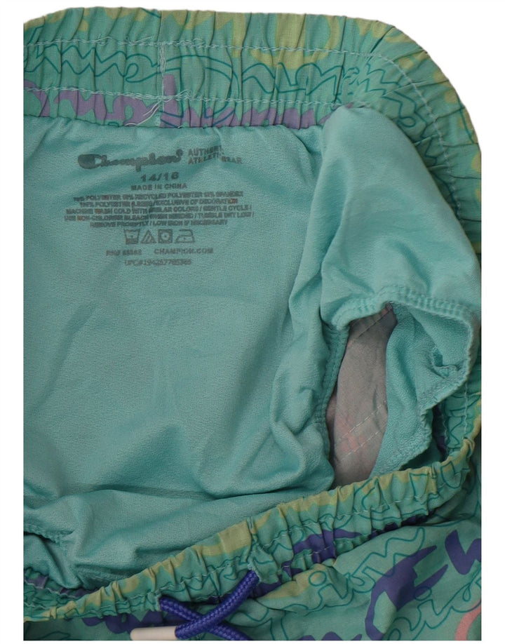 Pantaloncini sportivi grafici per ragazze Champion 14-15 anni in poliestere verde