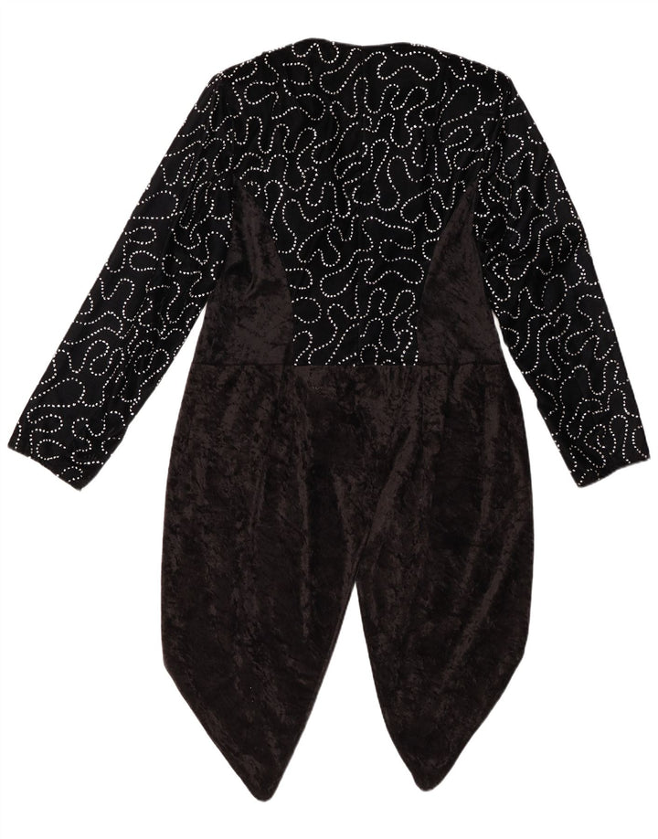 Giacca blazer da donna con motivo astratto VINTAGE IT 42 medio nero