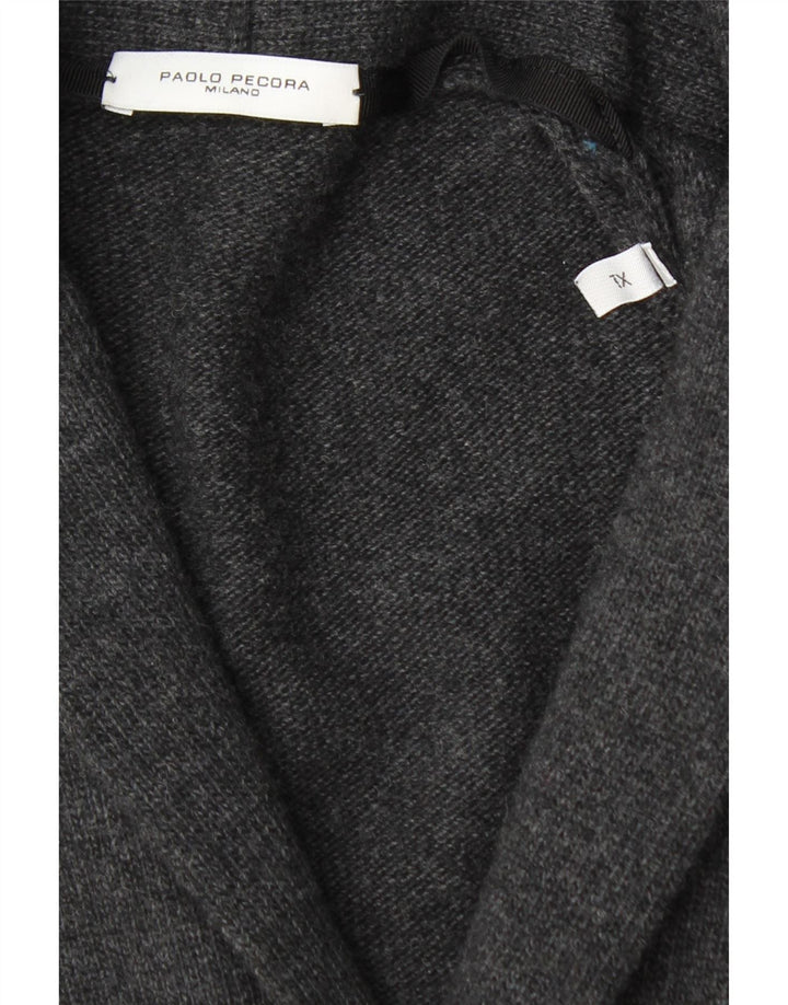 Paolo Pecora Maglione Cardigan Doppio Petto Uomo XL Grigio Lana