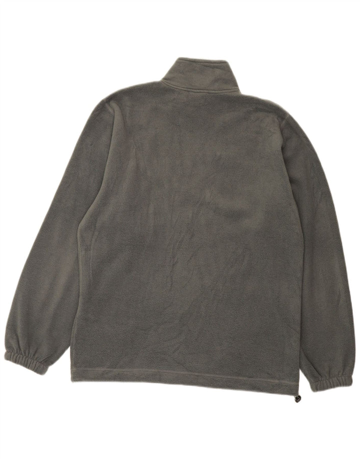 DIADORA Mens Zip Neck Fleece Jumper Large Grey Polyester