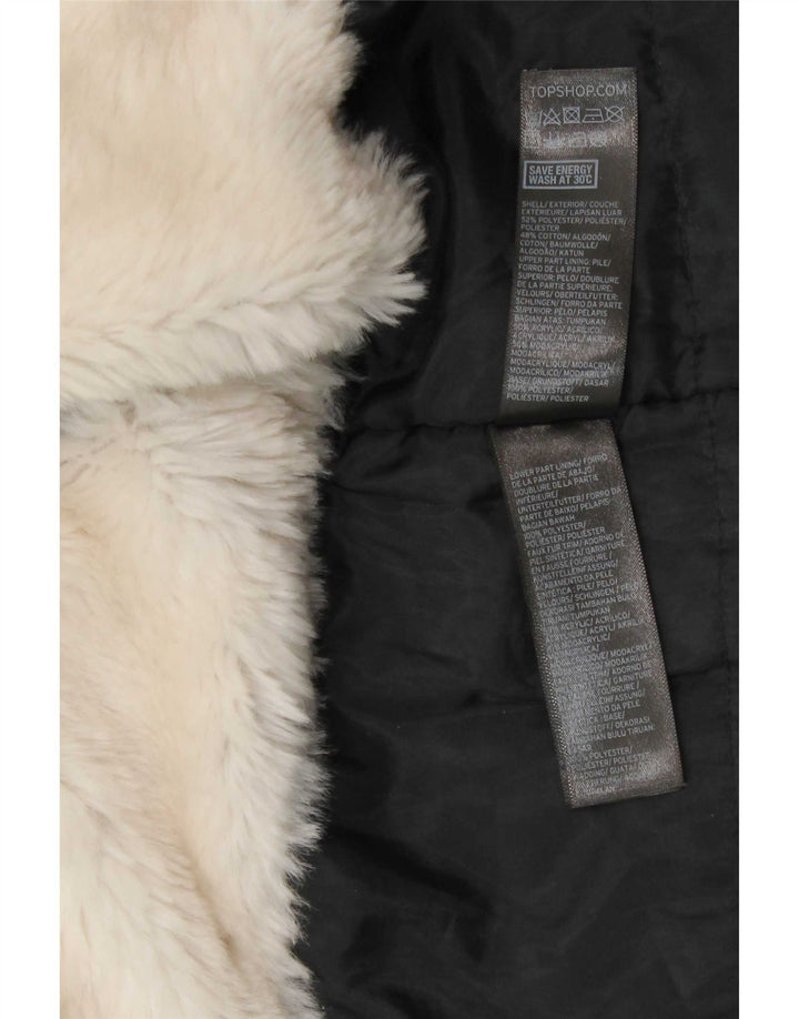 Giacca Parka con cappuccio da donna Topshop UK 8 Small Poliestere nero