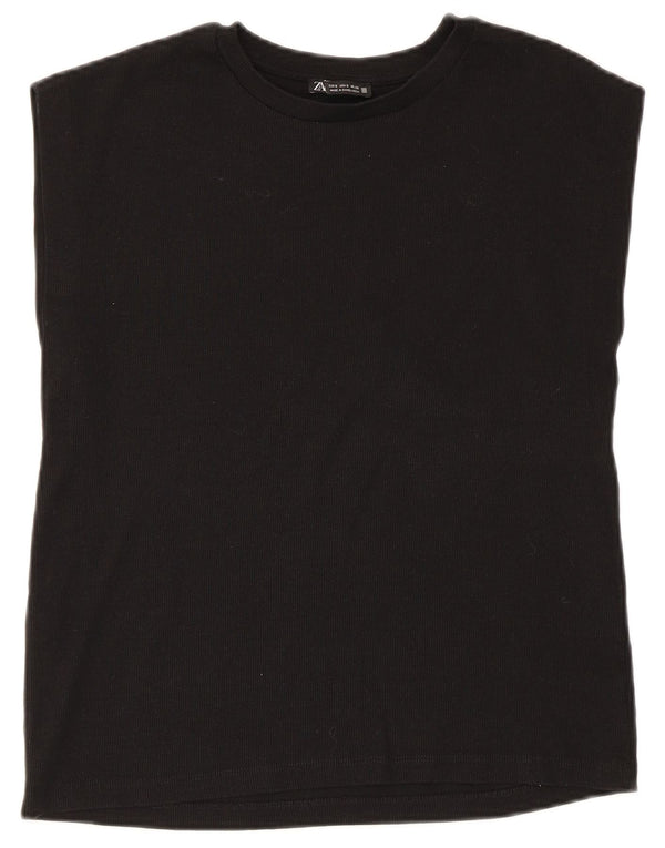 Canotta da donna Zara UK 10 piccola in cotone nero