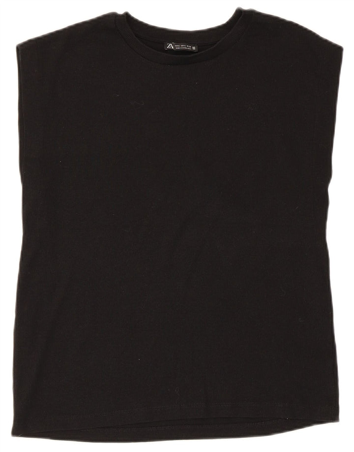 Canotta da donna Zara UK 10 piccola in cotone nero