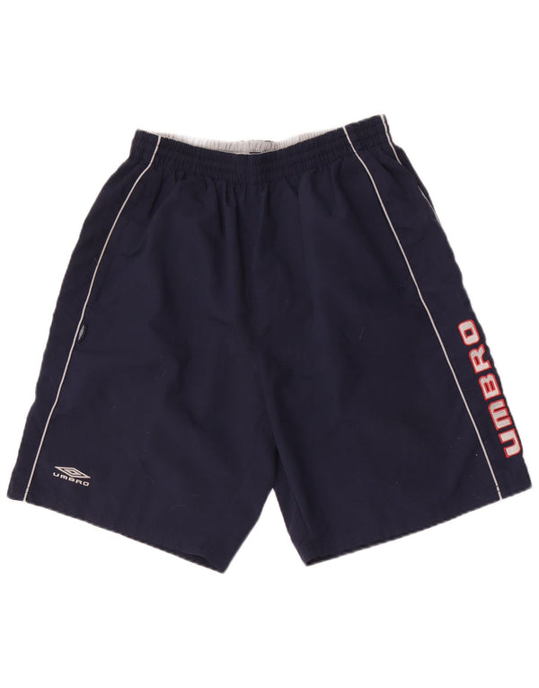 Pantaloncini sportivi grafici da uomo Umbro grandi in poliestere blu navy