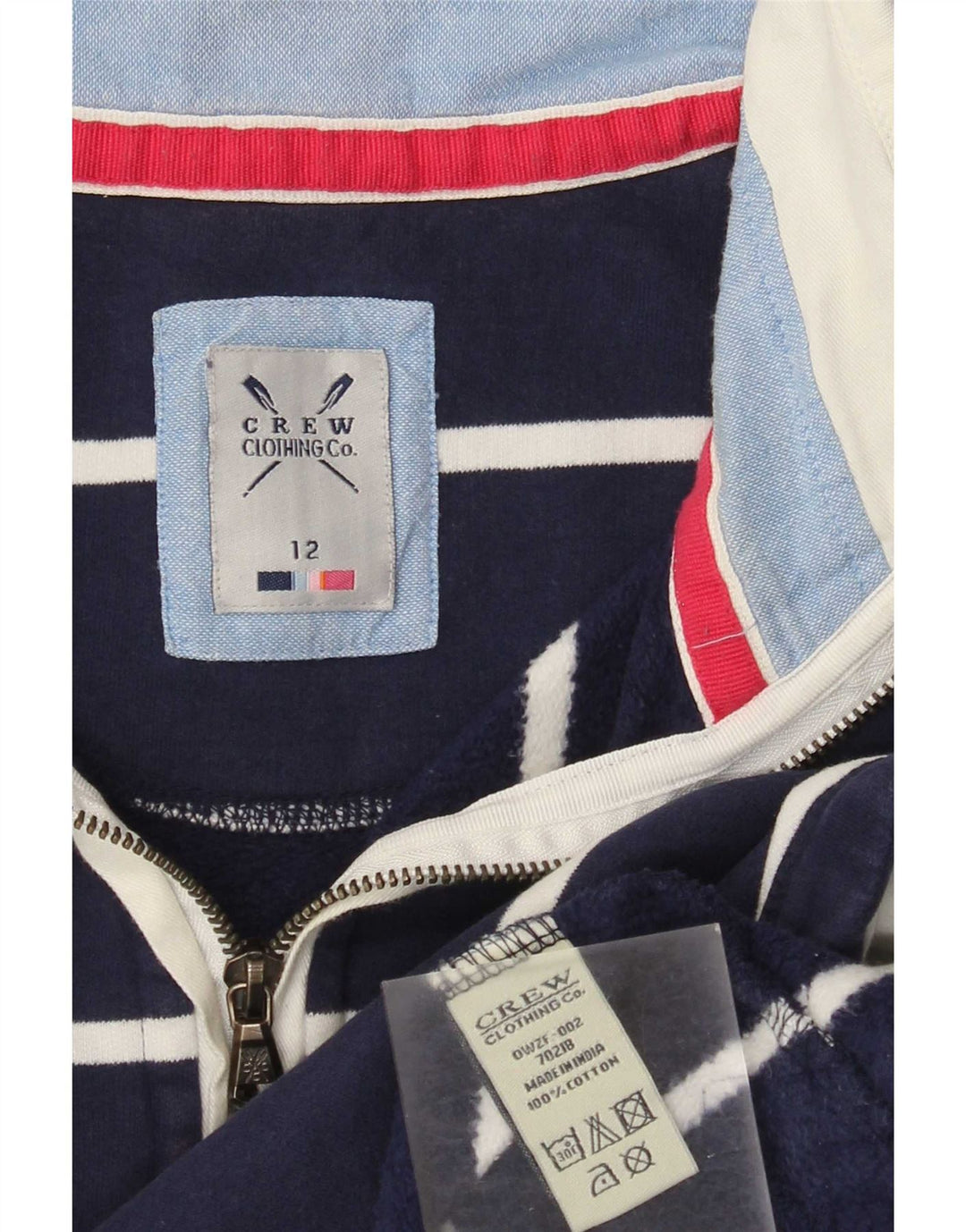 Crew Clothing Felpa da donna Maglione UK 12 Medium Navy Blue Striped
