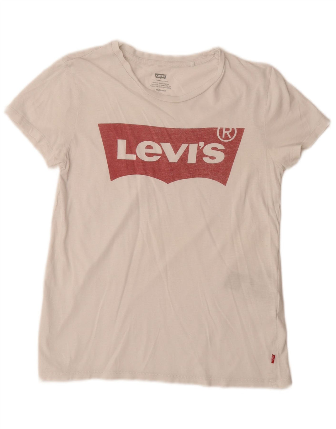 T-shirt grafica da donna LEVI'S Top UK 6 XS cotone bianco