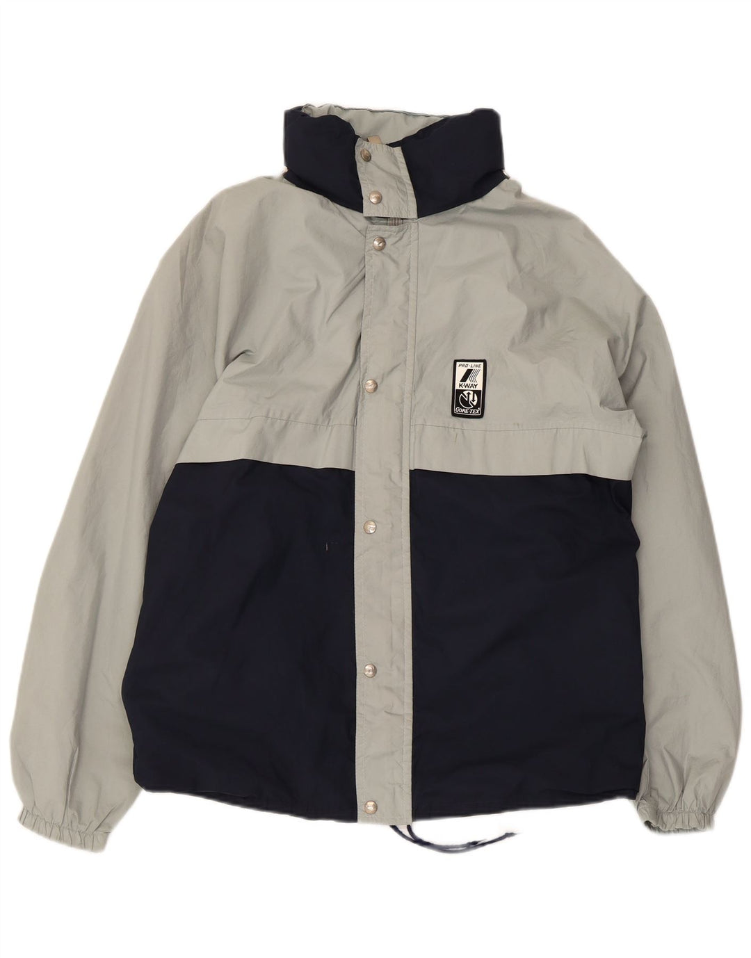 Giacca antipioggia da uomo con cappuccio K-Way UK 38 Medium Navy Blue Colourblock Poliestere