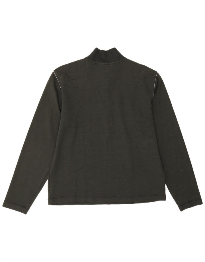 CALVIN KLEIN JEANS Top da tuta pullover con zip e collo da donna UK 18 XL Cachi