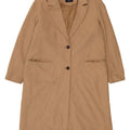Cappotto da donna Marks & Spencer UK 16 Large Beige in lana a spina di pesce