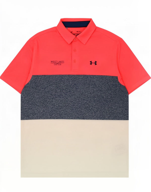 Polo da uomo Under Armour in poliestere color block medio multicolore