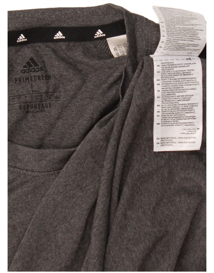T-shirt Adidas Aeroready da uomo, grande, in poliestere grigio
