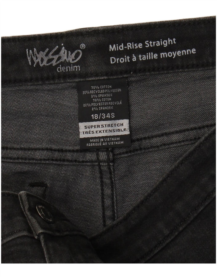 Jeans dritti a vita media Super Strech da donna Mossimo US 18 2XL W40 L29 Grigio