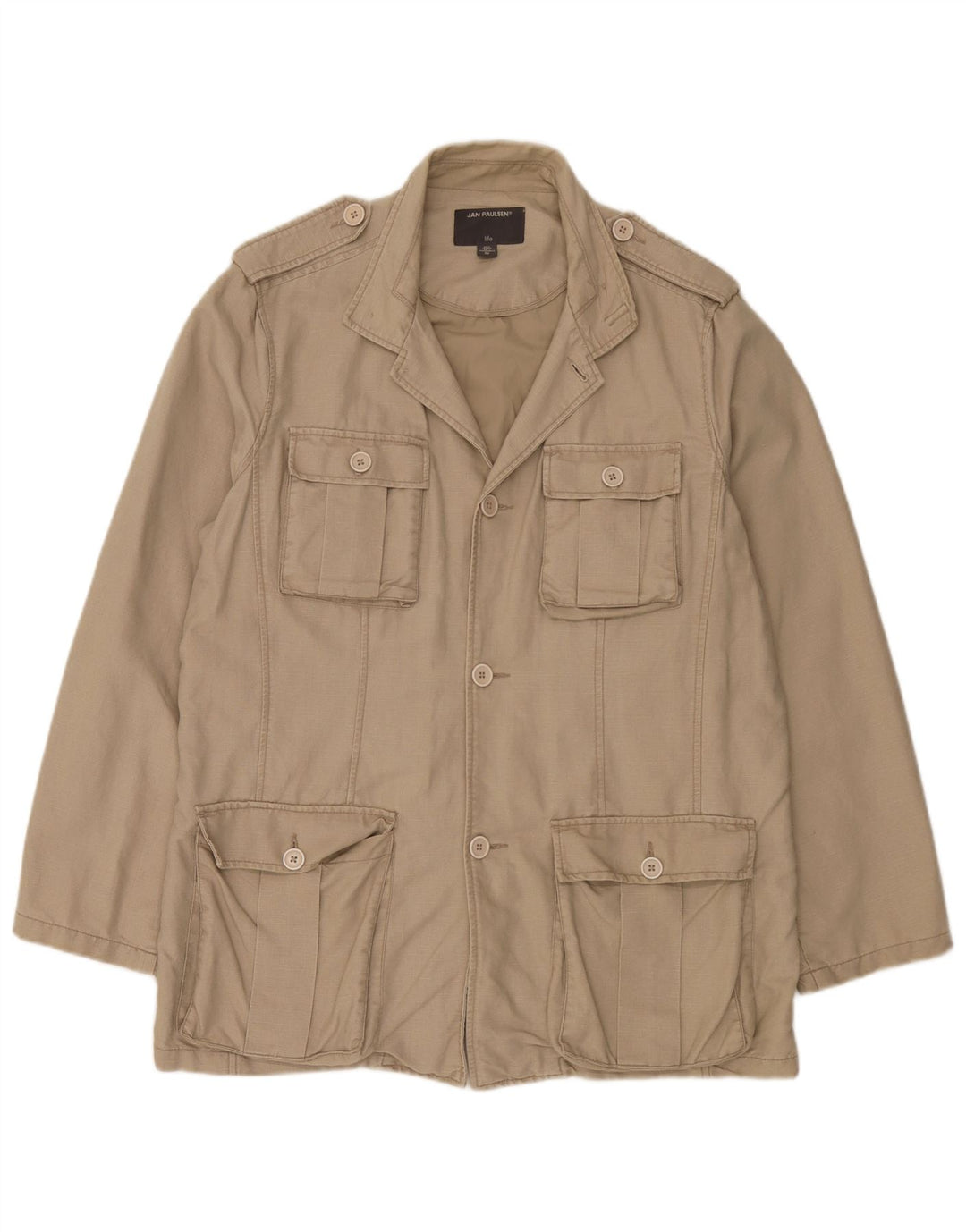Giacca militare da uomo Jan Paulsen EU 54 2XL Lino beige