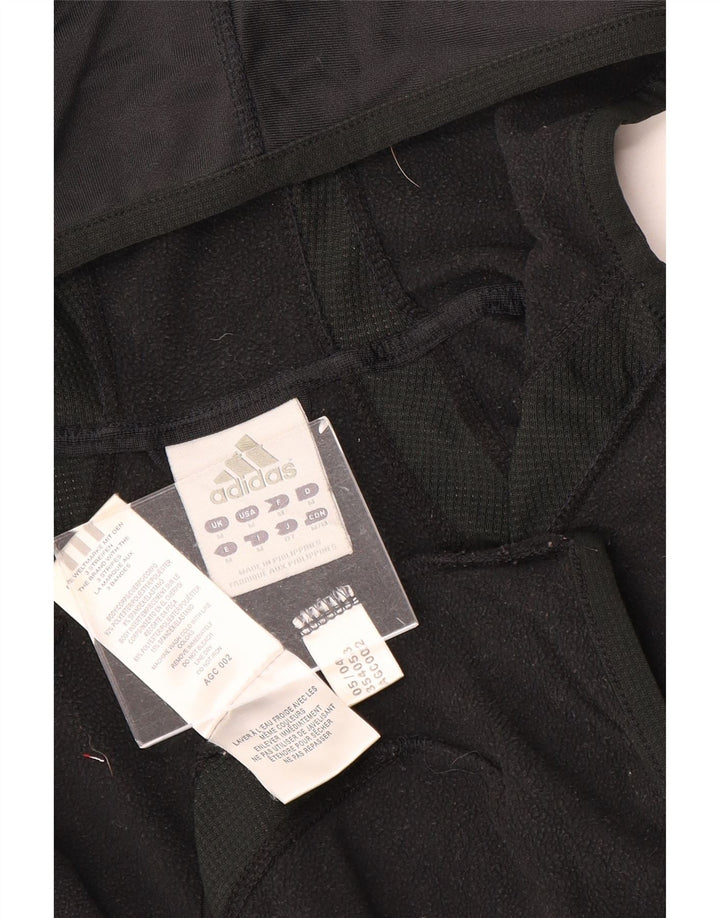 Maglione con cappuccio e zip da donna Adidas UK 12 poliestere nero medio