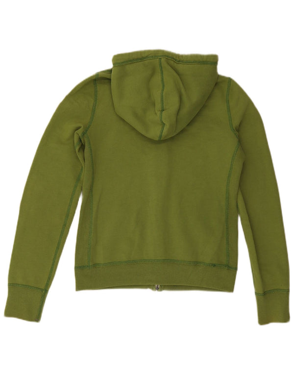 ABERCROMBIE & FITCH Maglione con cappuccio e zip grafica da donna UK 14 Large Verde