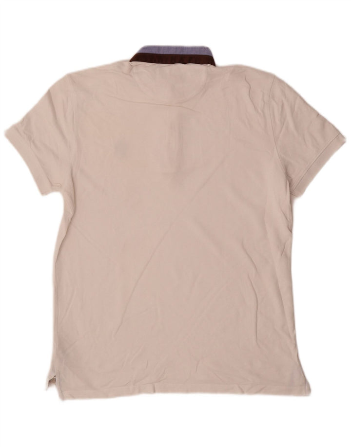 Polo da uomo Massimo Dutti in cotone color block bianco medio
