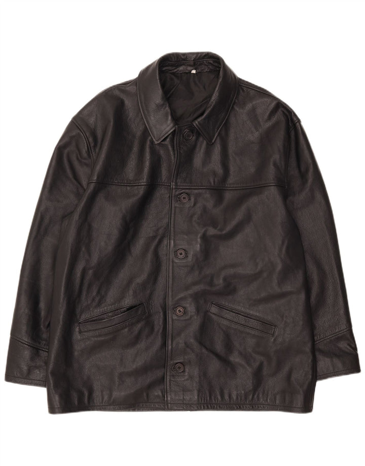 Giacca in pelle vintage da uomo IT 52 XL in pelle nera