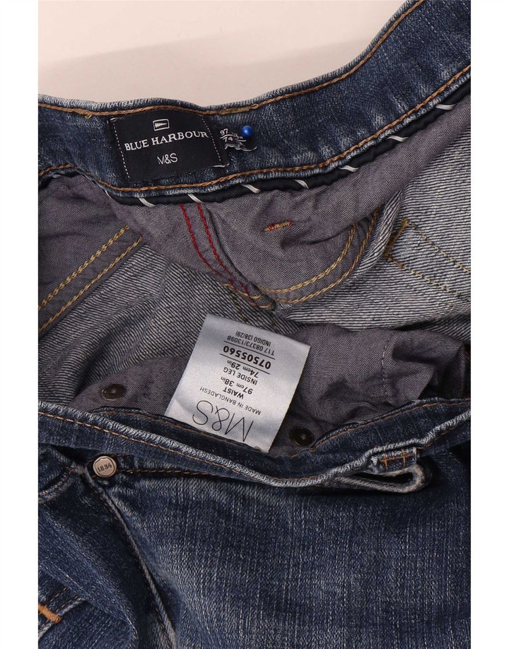 Jeans dritti da uomo Marks & Spencer Blue Harbour W38 L29 cotone blu
