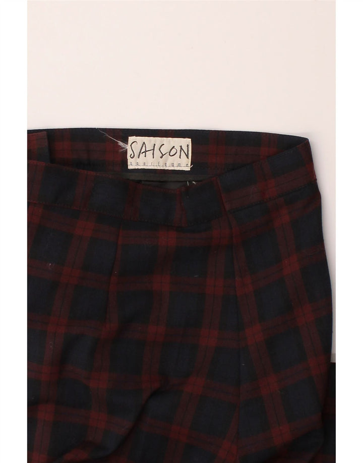 SAISON Womens Tapered Suit Trousers W26 L30 Navy Blue Check Vintage Saison and Second-Hand Saison from Messina Hembry 