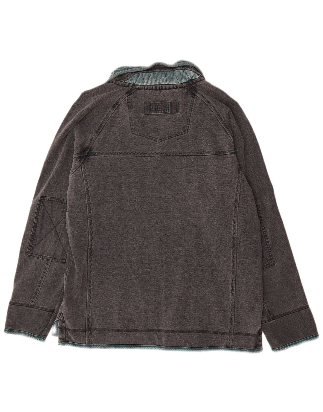 Felpa da uomo con collo con zip Fat Face Maglione in cotone grigio medio