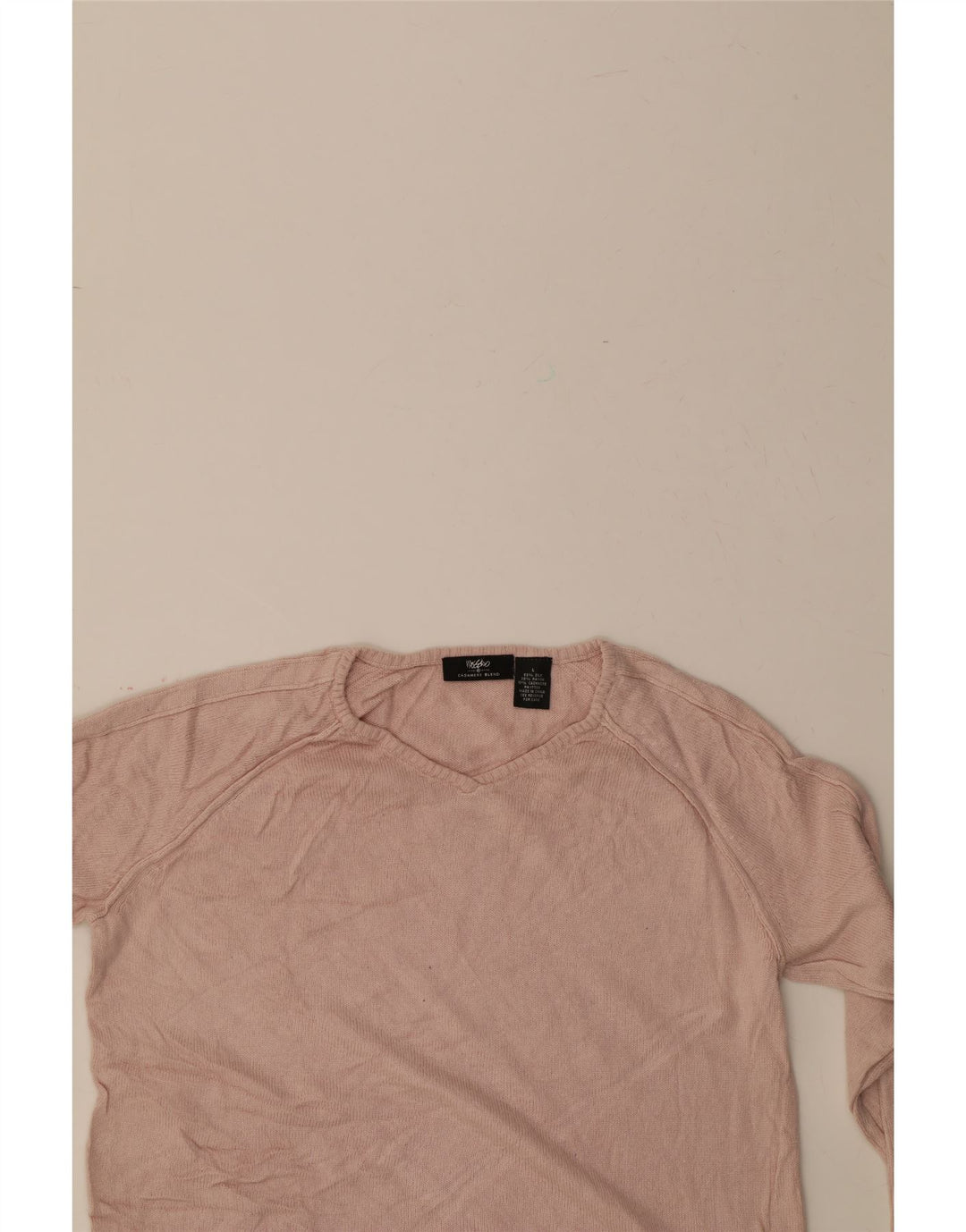 MOSSIMO Womens V-Neck Jumper Sweater UK 14 Large Pink Silk Vintage Mossimo and Second-Hand Mossimo from Messina Hembry 