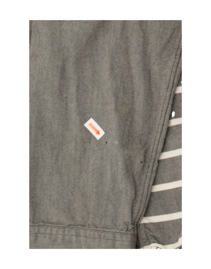 J. CREW Mens Oxford Slim Fit Shirt Medium Grey Striped Cotton Vintage J. Crew and Second-Hand J. Crew from Messina Hembry 