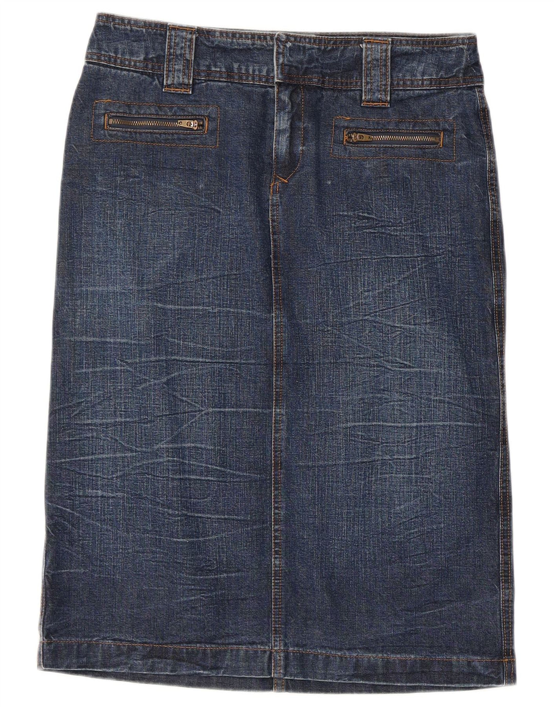 Gonna in denim da donna Dkny W28 in cotone blu medio