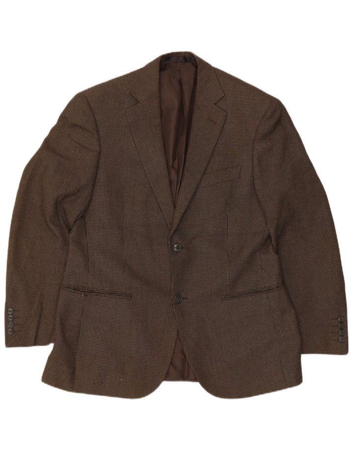 Giacca blazer a 2 bottoni da uomo Marks & Spencer UK 38 a quadri marrone medio