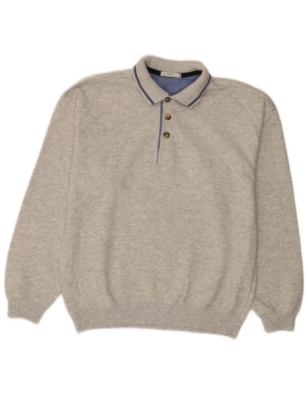 Marks & Spencer Uomo St. Michael Felpa Maglione Piccolo Grigio Chiazzato