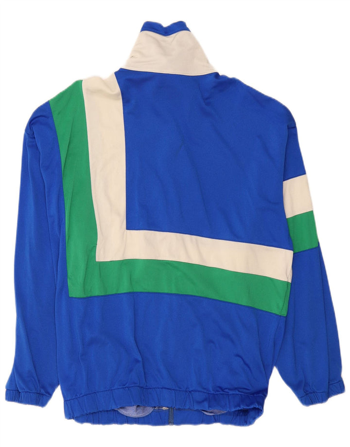 Giacca da ginnastica vintage da uomo piccola color block blu