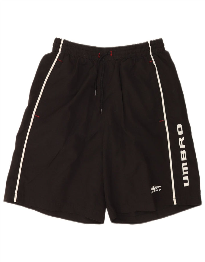 Pantaloncini sportivi grafici da uomo Umbro medio poliestere nero