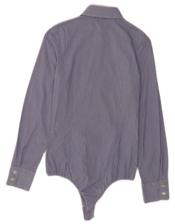 Body camicia da donna Zara UK 6 XS cotone gessato blu