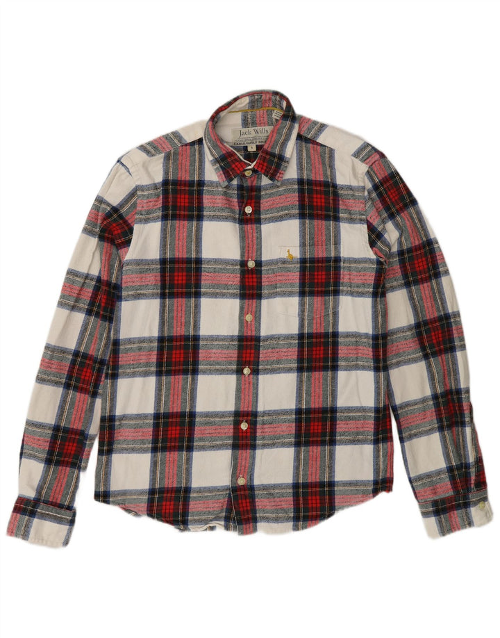 Camicia in flanella da uomo Jack Wills piccola in cotone scozzese rosso
