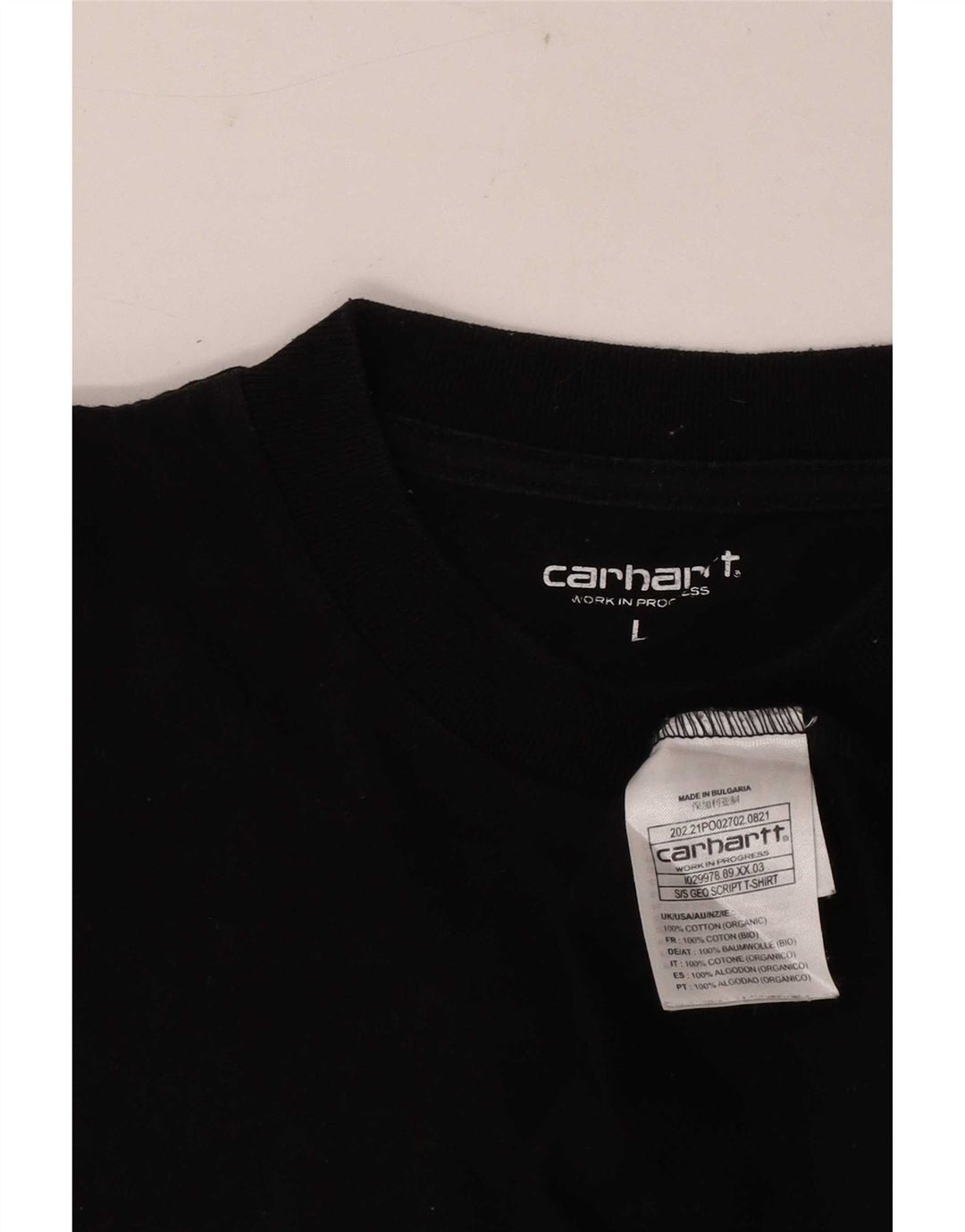 T-shirt grafica da uomo Carhartt Top grande in cotone nero