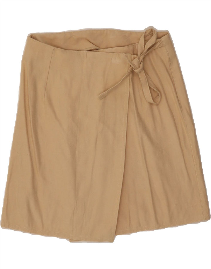 VINTAGE Womens High Waist Wrap Skirt IT 46 Large W30  Beige Polyester Vintage Vintage and Second-Hand Vintage from Messina Hembry 