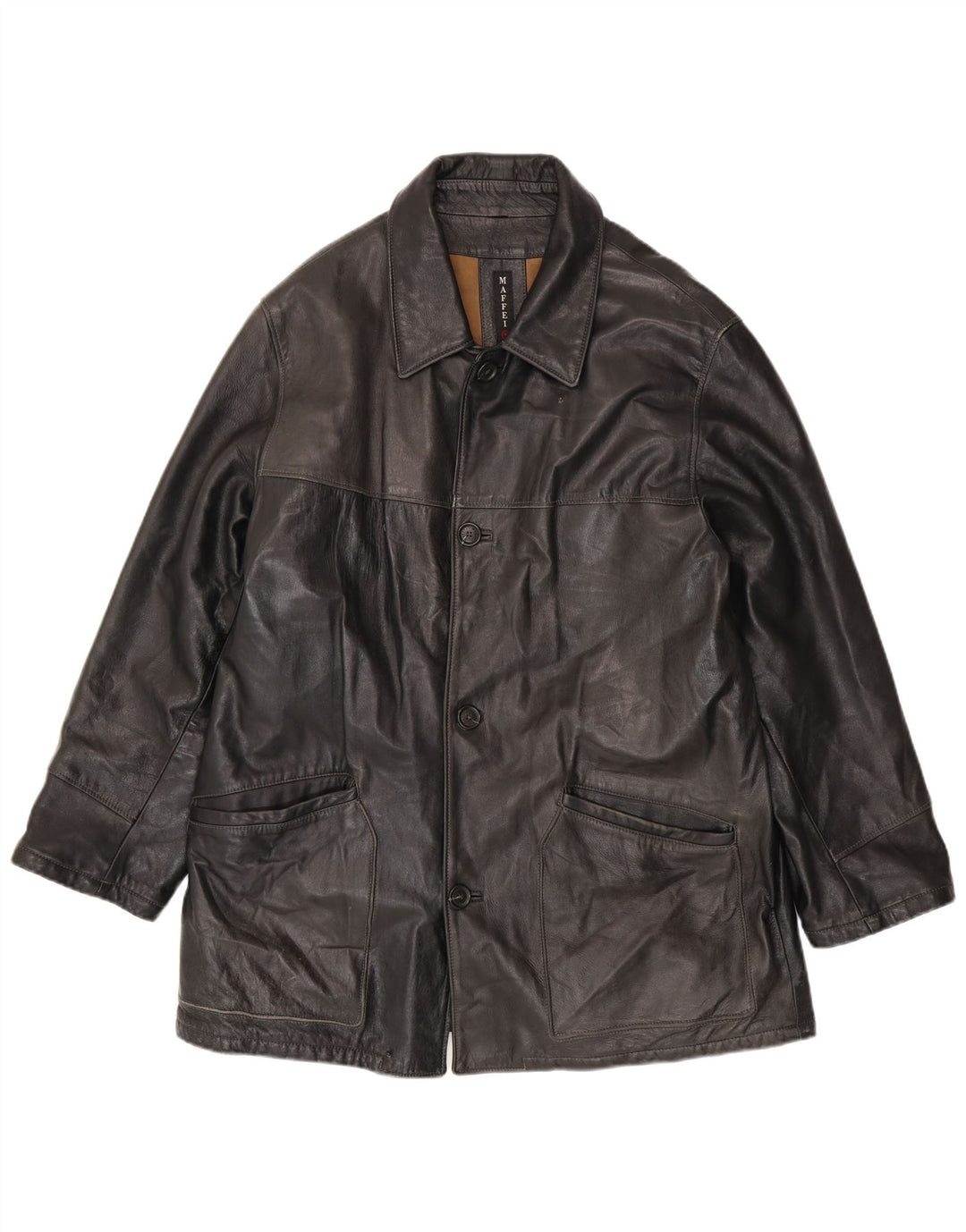 Giacca in pelle da uomo Maffei IT 54 2XL Nera