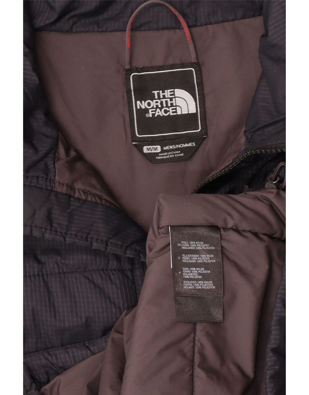 Giacca imbottita da uomo The North Face UK 38 nylon medio a quadri blu navy