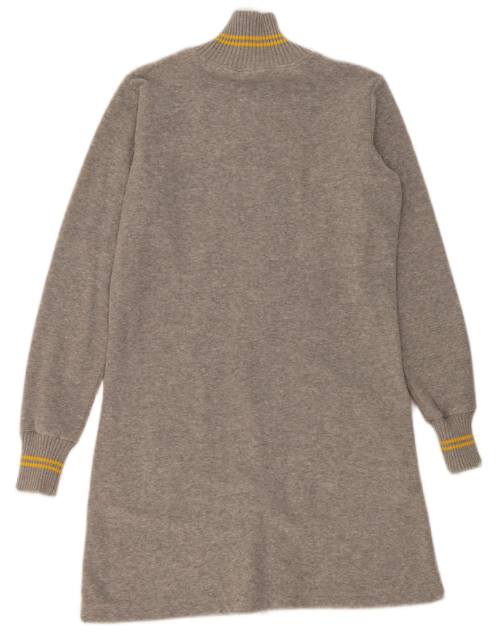 Maglione cardigan oversize lungo da donna Fila UK 10 piccolo cotone grigio