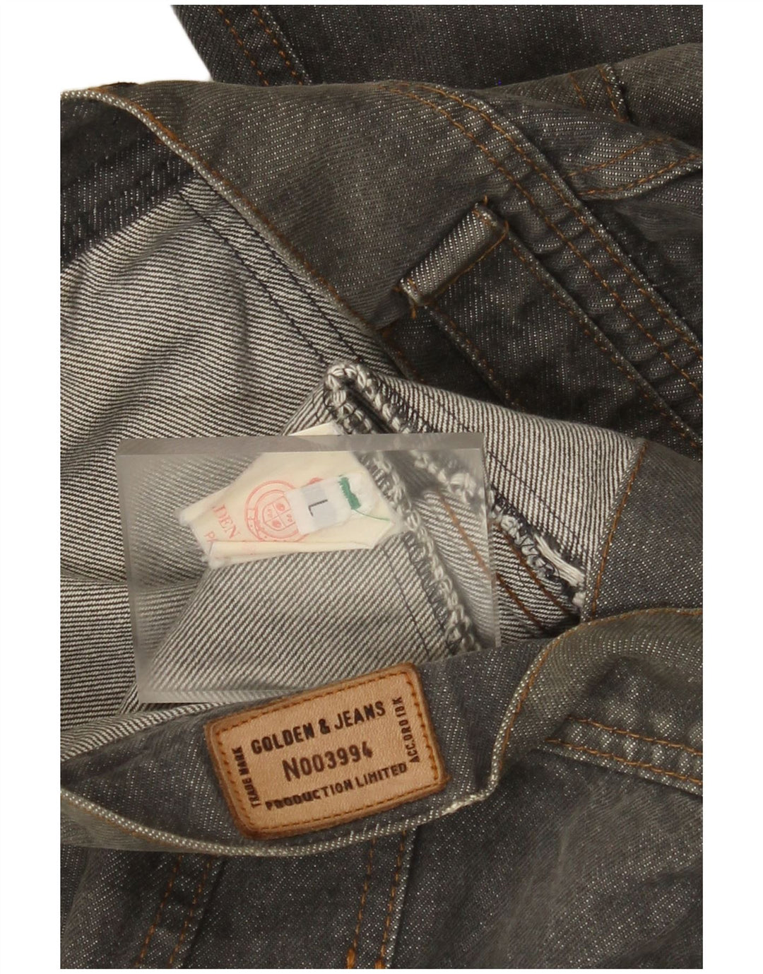 Giacca di jeans vintage da uomo UK 40 grande cotone grigio
