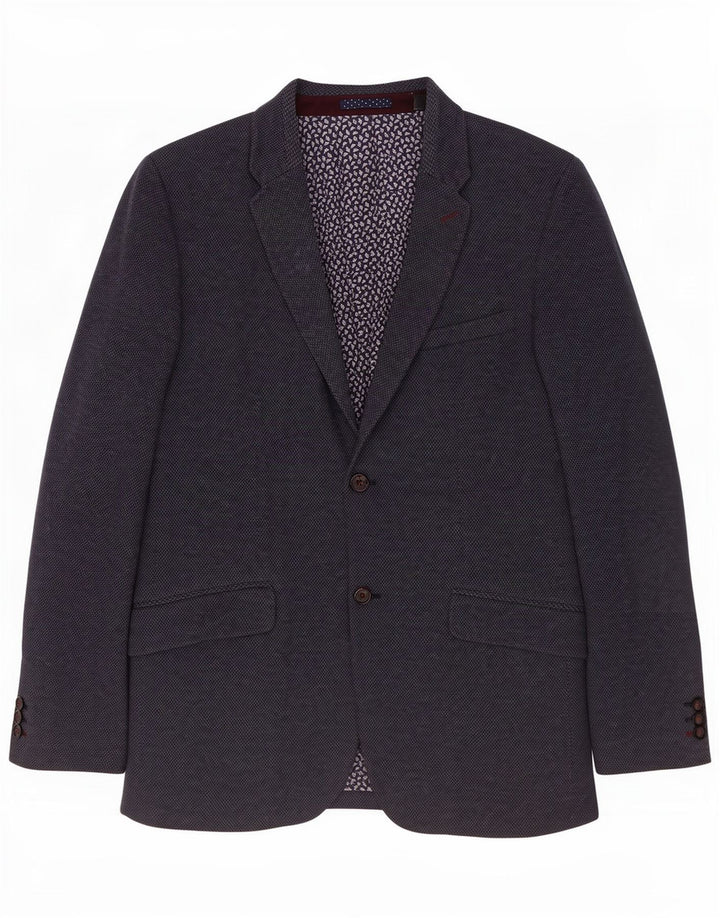 Giacca blazer da uomo a 2 bottoni Ted Baker taglia 5 XL cotone blu navy