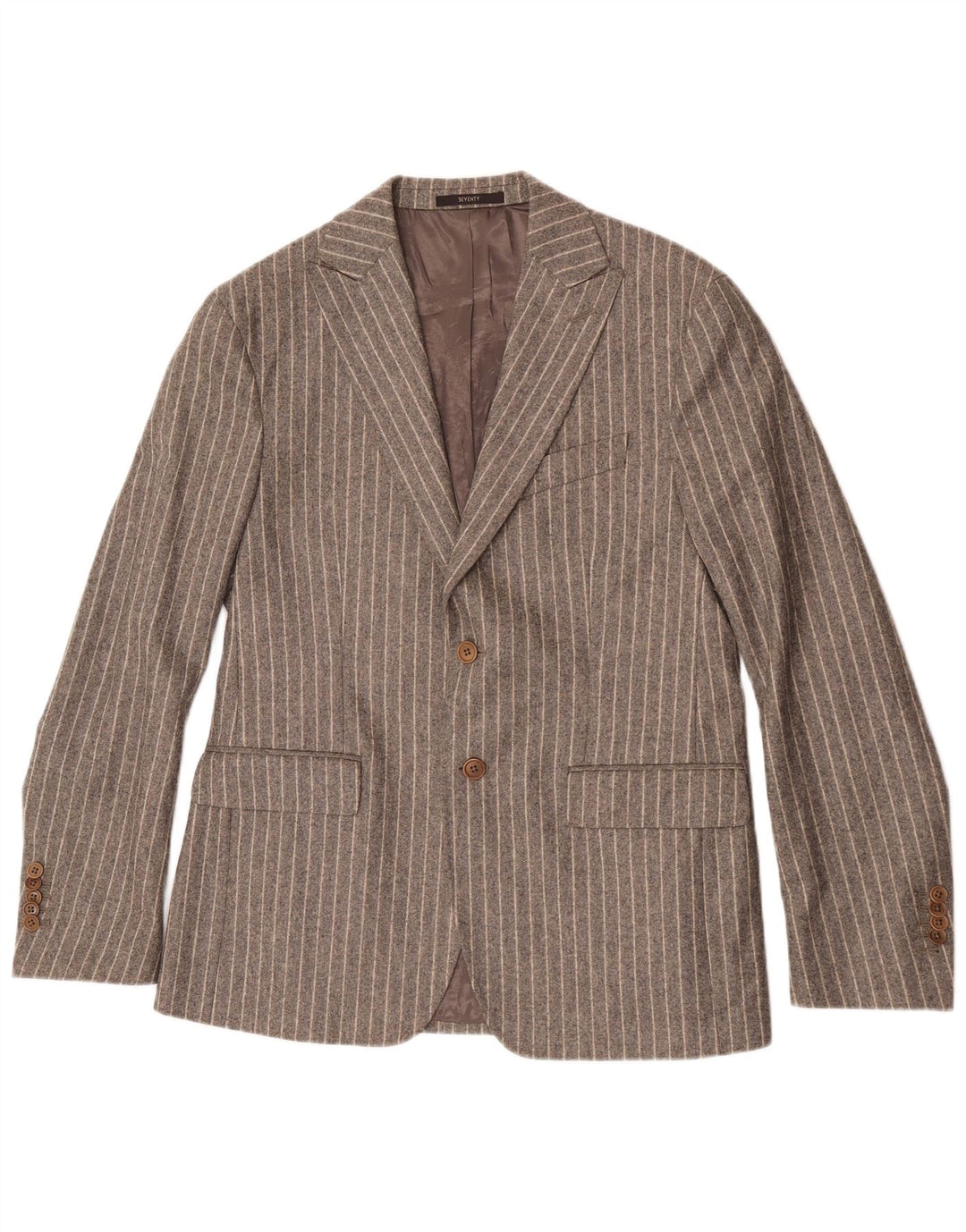 Giacca blazer da uomo a 2 bottoni Seventy IT 50 grande lana a righe grigie