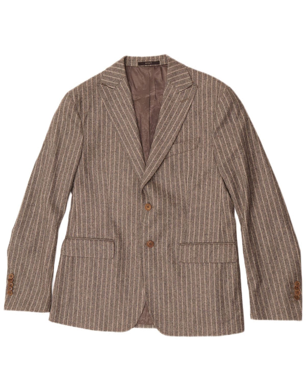 Giacca blazer da uomo a 2 bottoni Seventy IT 50 grande lana a righe grigie