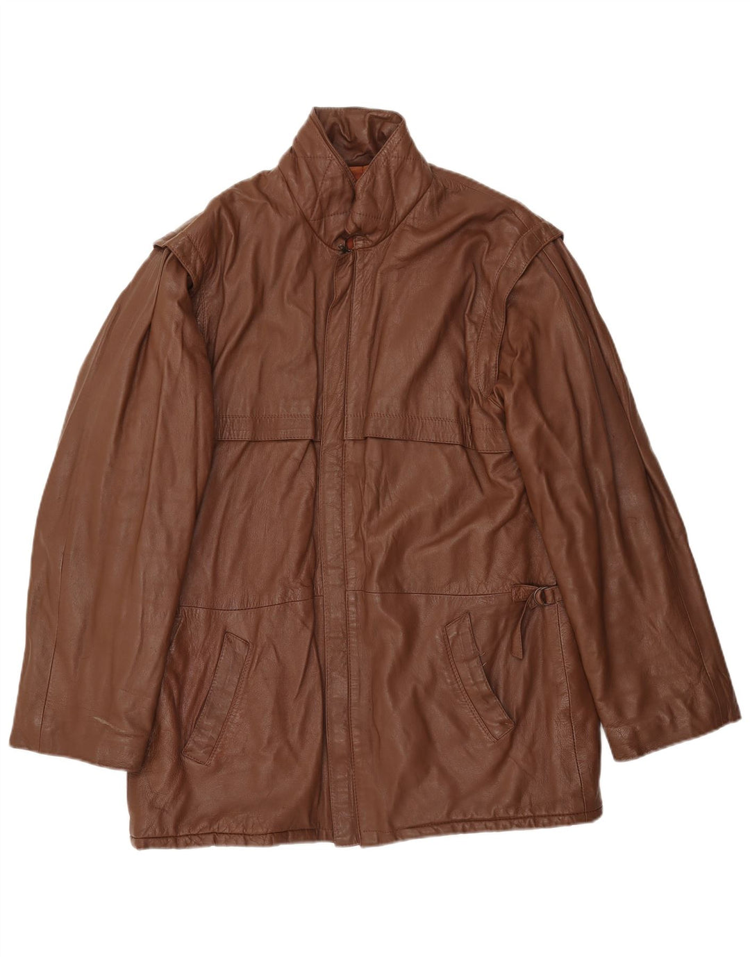 Giacca in pelle vintage da uomo IT 54 2XL Pelle marrone