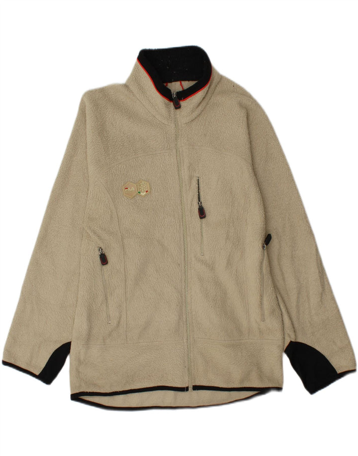 Giacca in pile da uomo FILA UK 36 Small Off White Colourblock