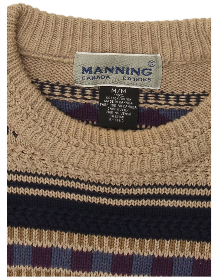Canada Uomo Girocollo Maglione Maglione Cotone a righe beige medio